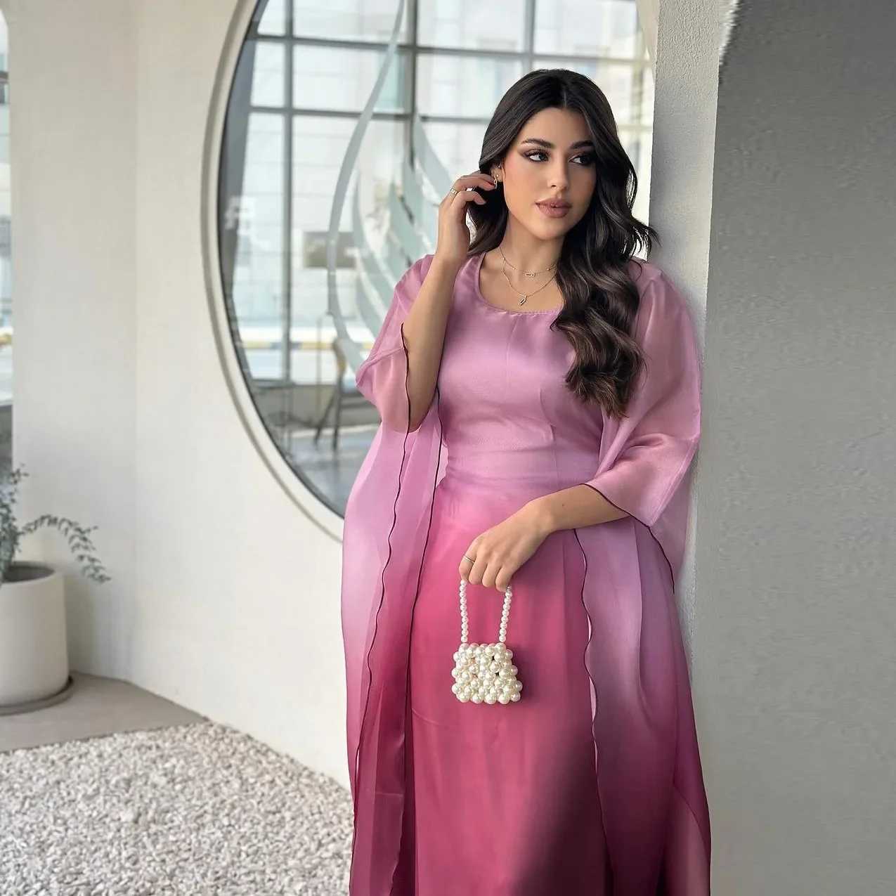 Eid Arab Satin Muslim Party Dress for Women Bat Slve Abaya Jalabiya Long Dresses Morocco Kaftan Vestidos Ramadan Gown Robe X250514