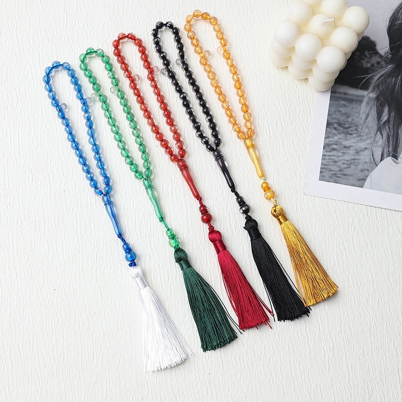 Colorful Muslim Tisbiha prayer beads both men women, crystal bracelets, and tassel bracelets for girls