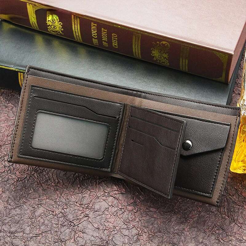 Leather Men Premium Product Real Cowhide Wallets for Man Short Black Walet Portefeuille Homme Design Purses Coin Bag