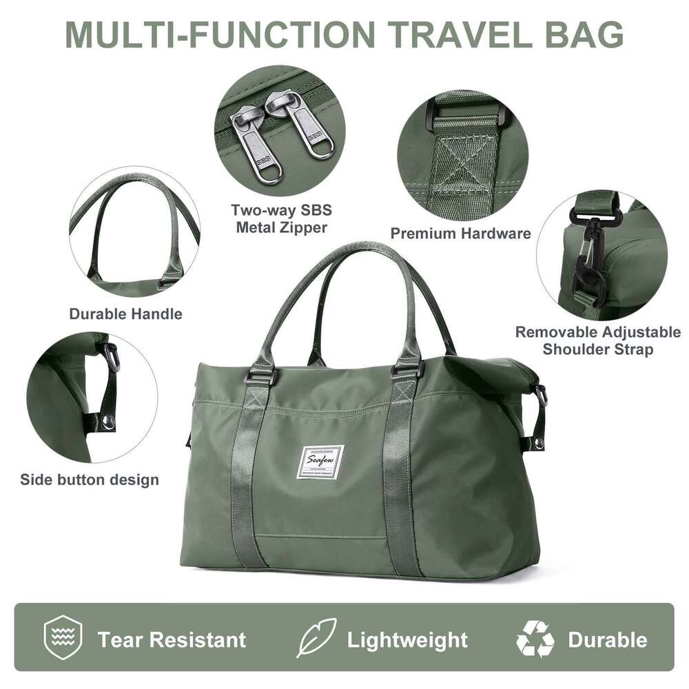 Travel Duffel Shoulder Weekender Overnight For Women,Travel Tote Sports Gym Bag With Wet Pocket