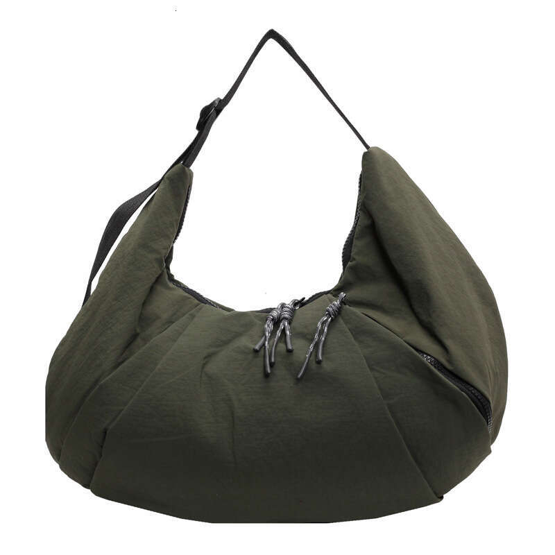 French Style Minimalist Pleated Crossbody 2024 Autumn/Winter New Large Capacity Shoulder Bag Personalized Casual Crescent Handbag