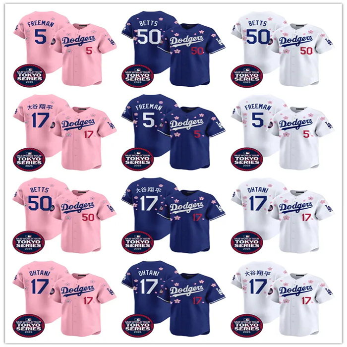 Dodgers Baseball 2025 Tokyo Series Limited Jersey Shohei 17 Ohtani Mookie 50 Betts Freddie 5 Freeman Yoshinobu 18 Yamamoto Fernando 34 Valenzuela men women youth
