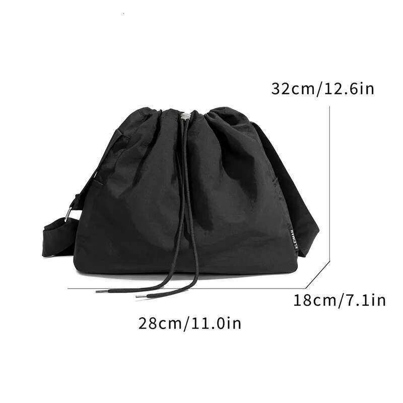 Large capacity drawstring sports wind dumpling new lightweight small niche tote commuting versatile shoulder bag cross-b