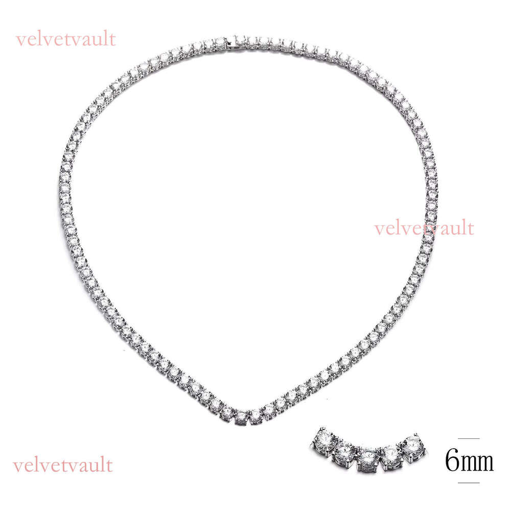 Sier white rose gold ice plated CZ jewelry tennis necklace men's women's hip-hop network chain