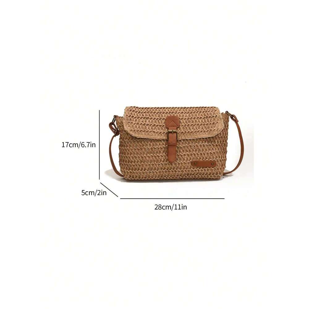 New Fashionable Trendy Vacation Casual Shoulder Crossbody Bag, Versatile And Stylish Straw Women's Bag