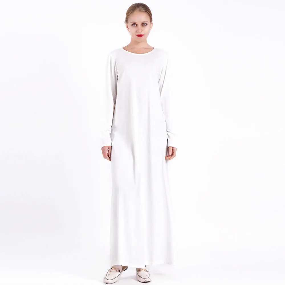 New Fashion Stretch Islamic Inside Dress Robes Inside Fancy Dress Inner Dress French Stylish Modesty Islamic Dress WY56 X250514