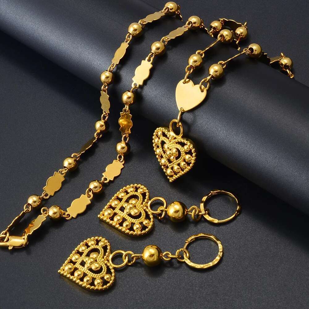 Anniyo Heart Micronesia Pendant Beads Necklaces Earrings Marshallese Jewelry Guam Hawaiian Weeding Ornamental #332316