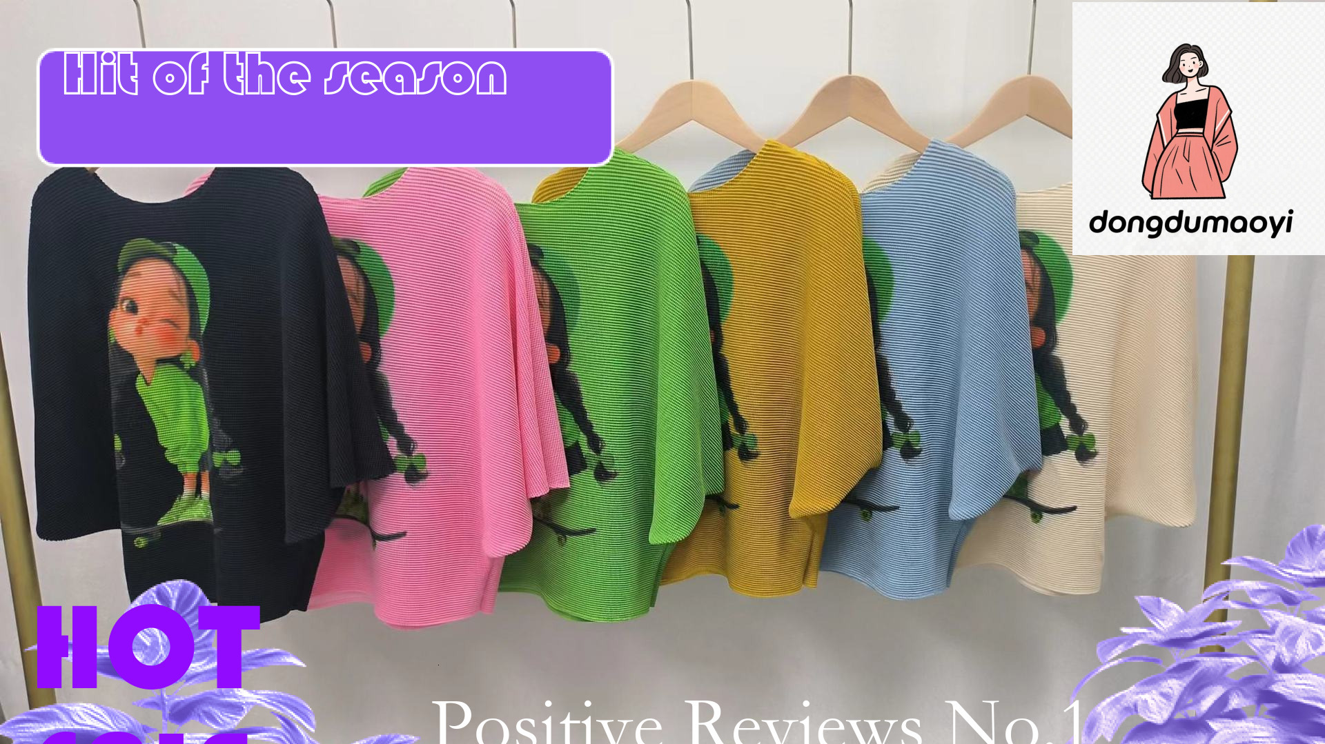 dongdumaoyi Miyake Summer Fashion New Short Sleeve 2024 Fashionable Age Reducing Little Girl Printed Top Versatile Look Thin T-shirt