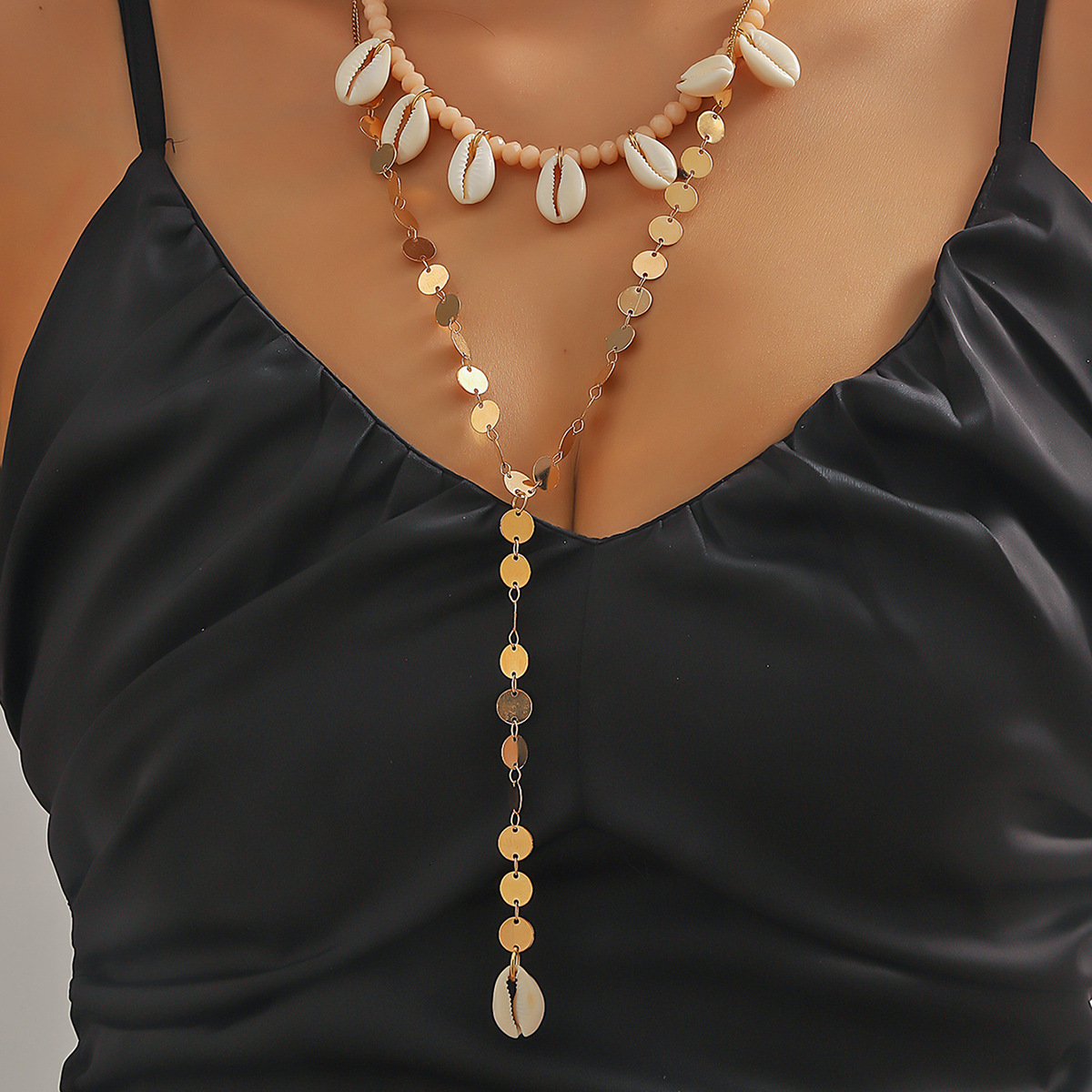 Crystal Chain Multi layer Alloy Necklace for Direct Sale Cross