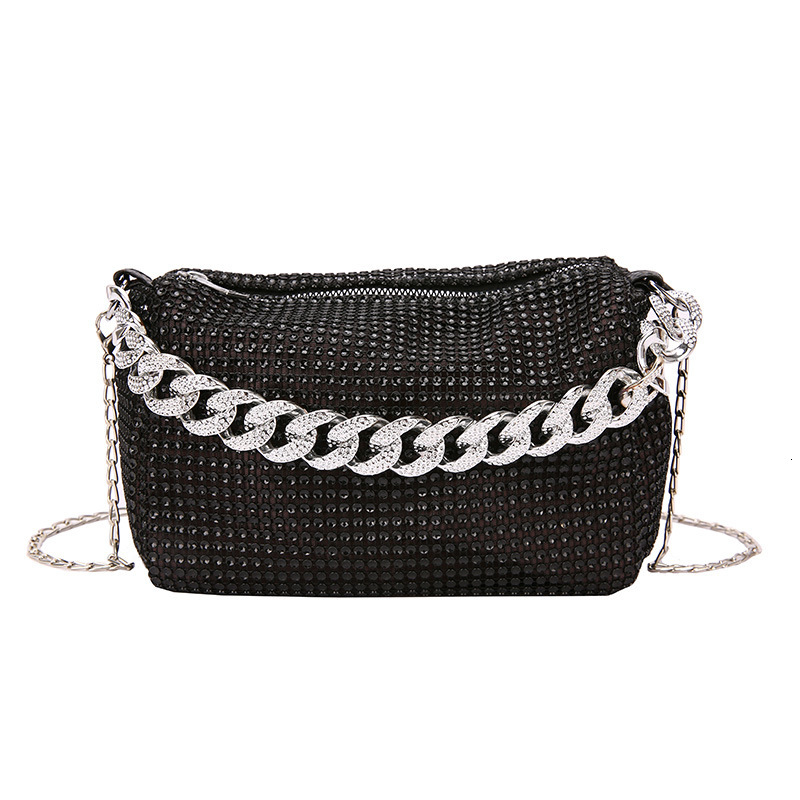Free Delivery Designer Bag Chain Women's Summer 2025 Trendy Korean Edition Bright Cylinder Full Diamond Fashion Casual One Shoulder Crossbody Bag