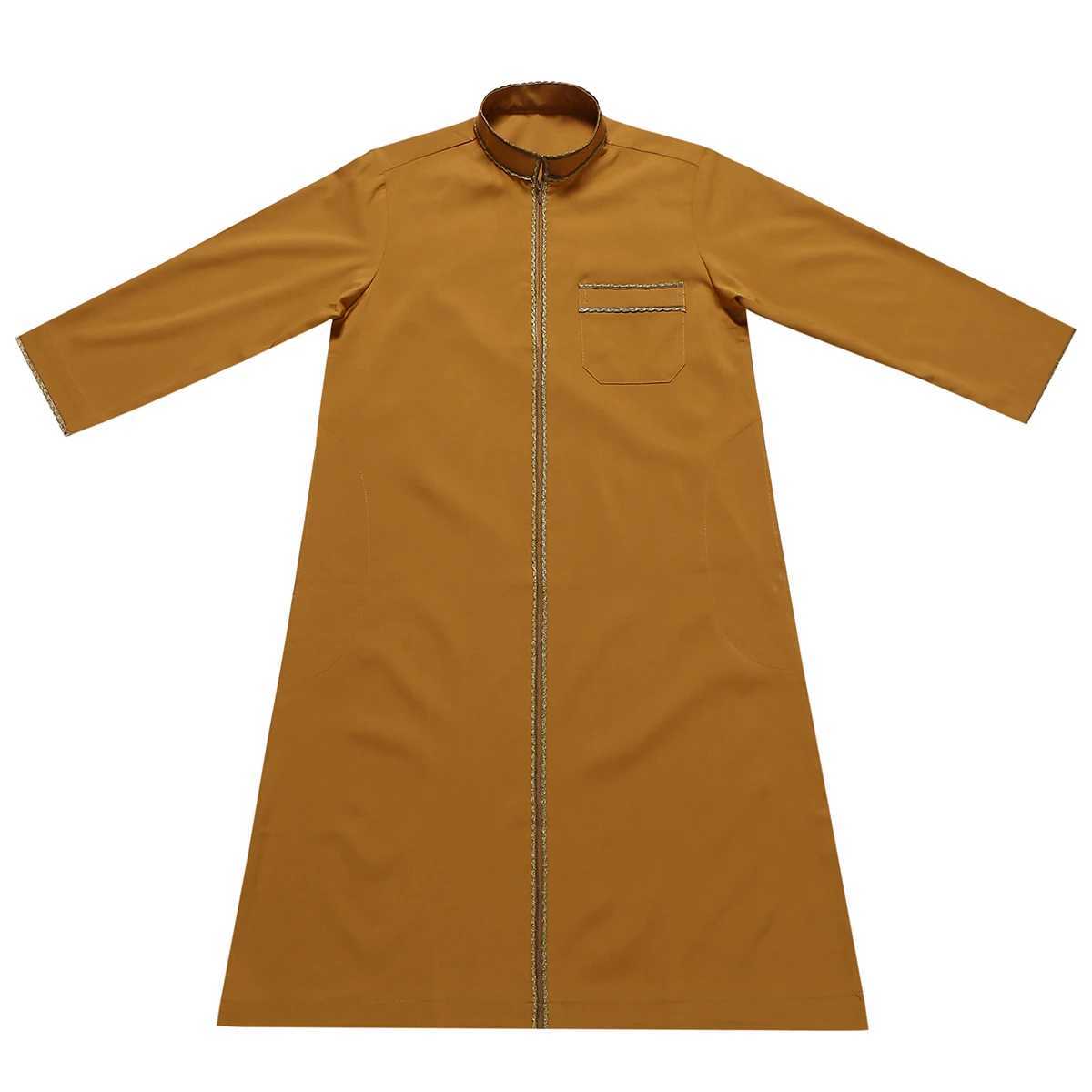 Islamic Boys Kids Stand Collar Long Sleeve Jubba Thobe Saudi Arabic Robe Muslim Dress Abaya Ramadan Kaftan Djellaba Dishdasha X2505141