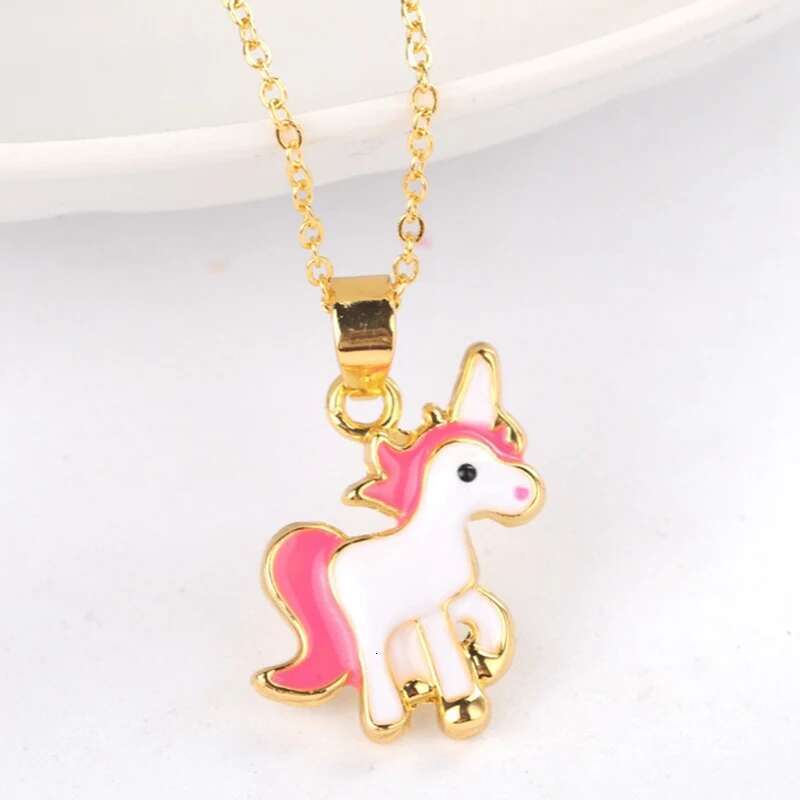 Cute Children Adult Pony Earring And Set Cartoon Unicorn Necklace Earrings Pink Girls Xmas Jewelry Gift