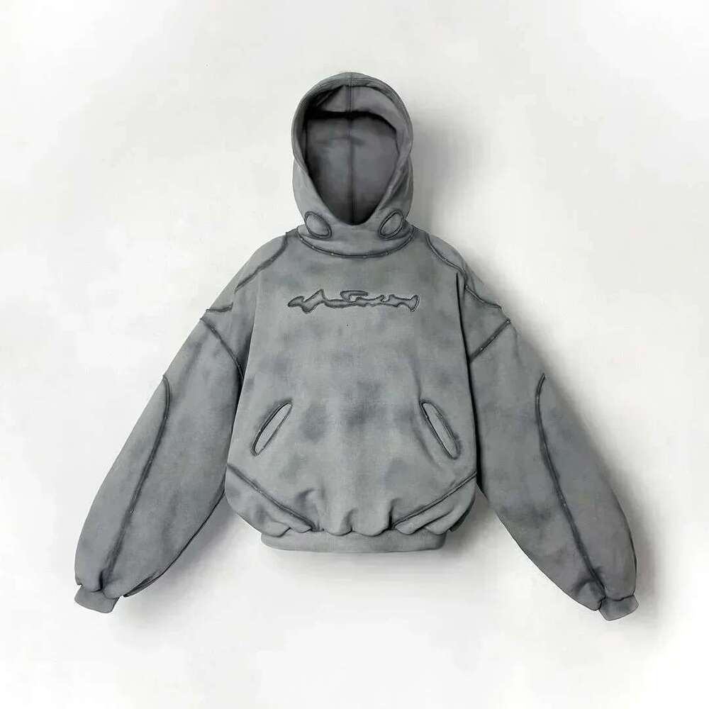 Y2k New Haruku Retro Hoodie Men And Women Streetwear Wasteland Style Gray Ing Simple Sweatshirt Hip Hop Punk Hooded Tops Designer