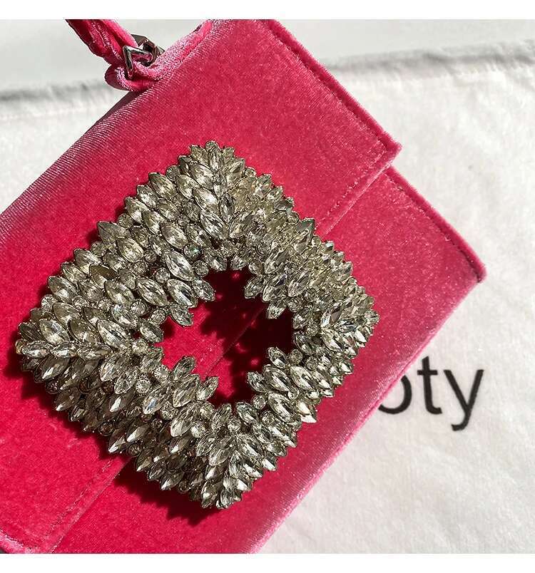 Satin Women's Handbag Crystal Shiny Rhinestones Dia Evening Wedding Party Clutch Purse Shoulder Messenger Bag