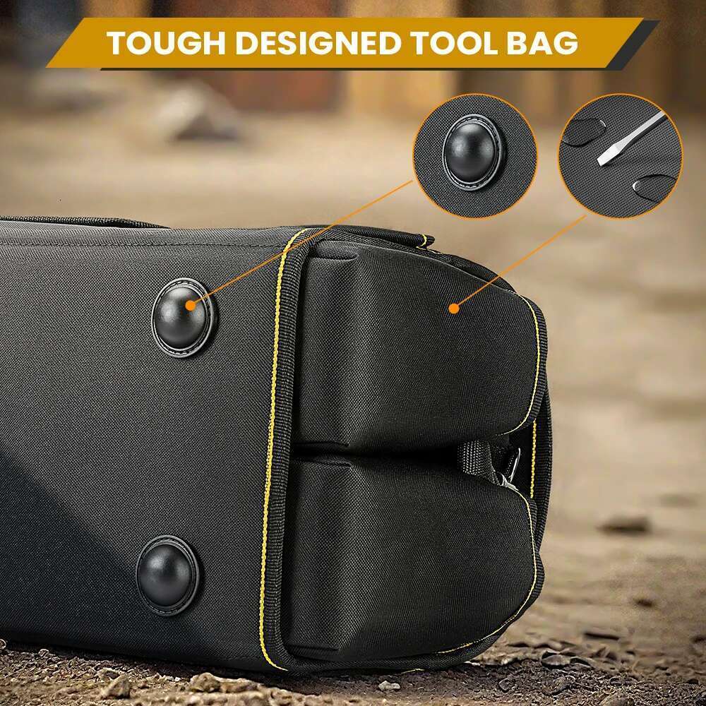 WINHUNT Electrician Tool Bag,Tool Tote: Strong, Durable Canvas, Portable Multi-functional for Maintenance & Carpentry