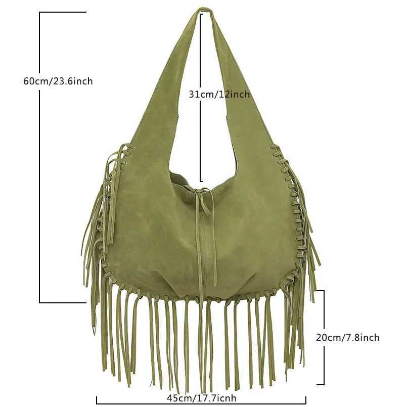 Vintage Tassel Wen Shoder bags soft wet five hobos Armpit Bags large capacity ladies handbag bag brown big totes Z250514