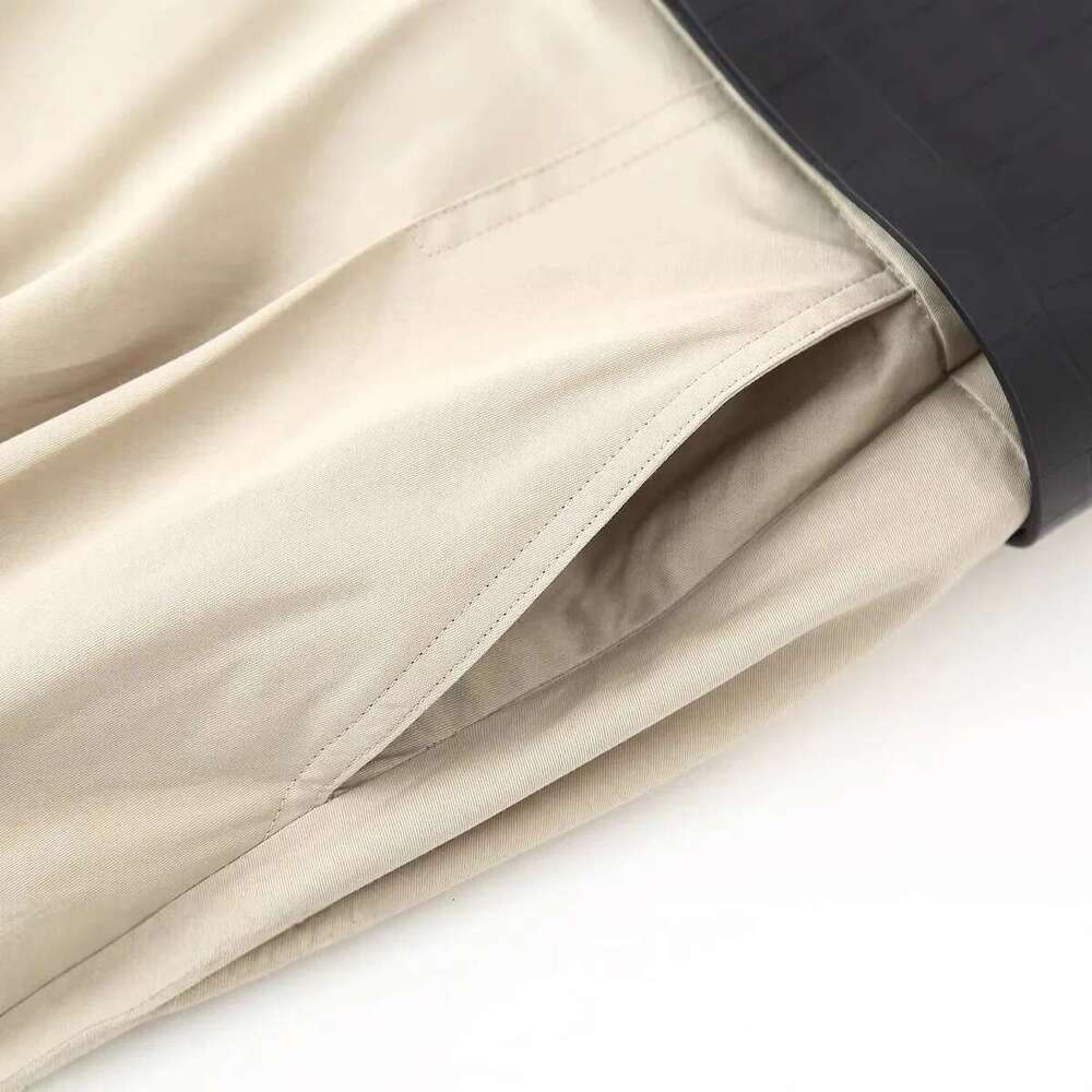 ZBZA Women's Belted Dress Round Neck Sleeveless Splicing Design A-Line Mid-Length Spring And Summer New Fashion Long Skirt