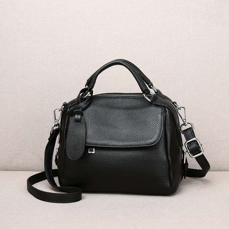 Tote Bag Real New Handbag Shoulder Lychee Pattern Top Layer Cowhide Crossbody Fashionable Casual Soft Leather Women S Bag KQ