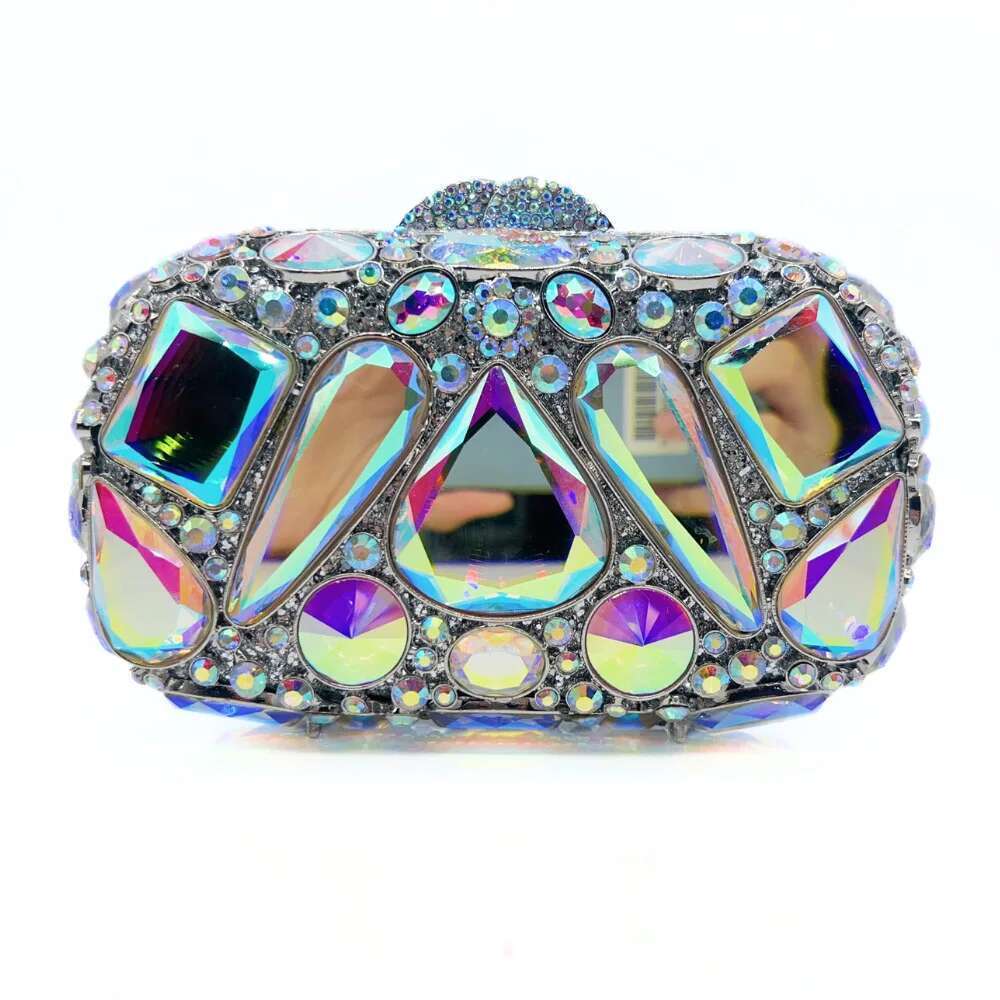 Red XIYUAN Women Crystal Clutch Purse Bag Evening Bags Wedding Bride Rhinestone Purses For Party Dinner Dia Handbags