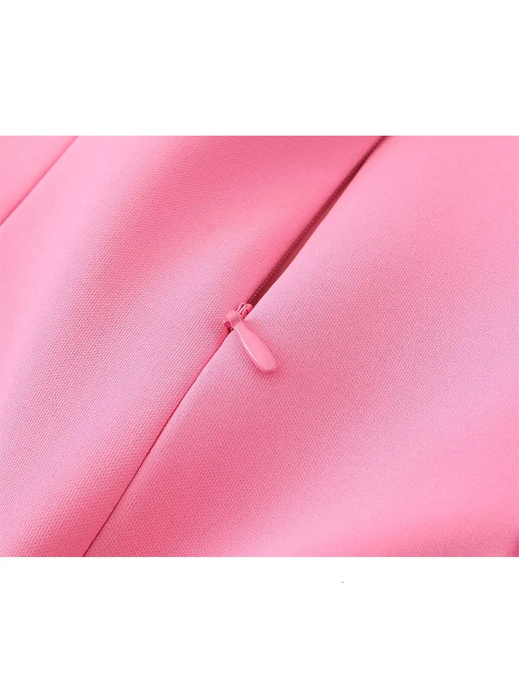 TFMLN Elegant Ladies Pink Spaghetti Strap Dress Summer Simple Style Women Slim Short Party Fashion ALine 250514
