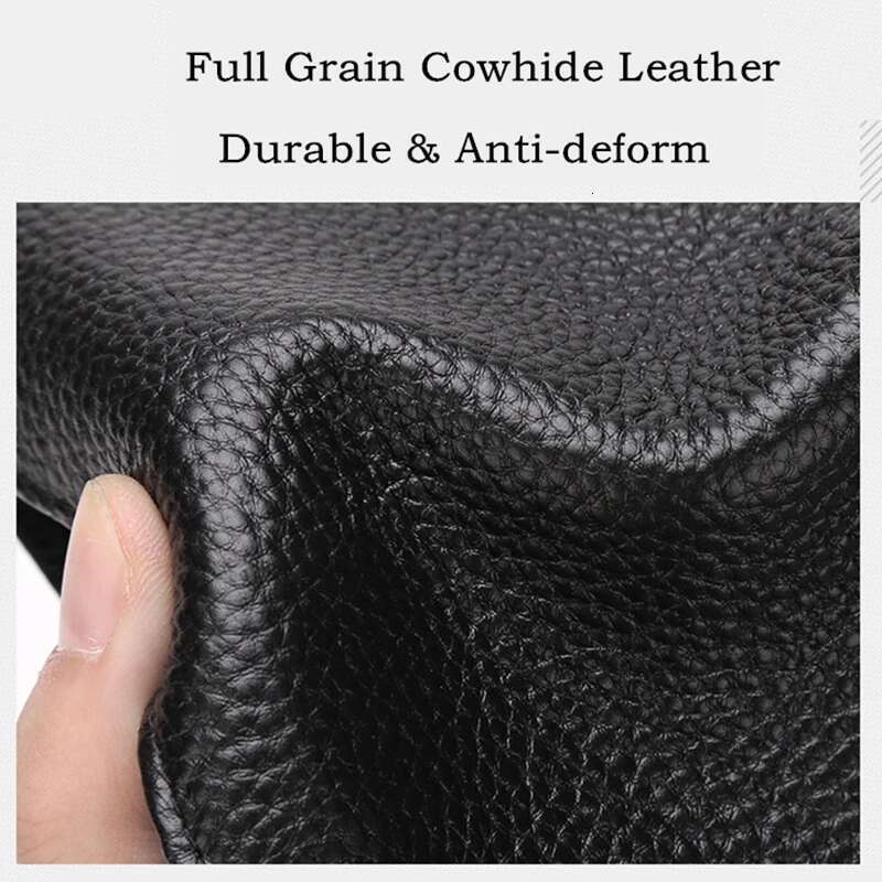 BISON DENIM 100% Genuine Cowskin Leather Men Brand RFID Bifold Zipper Coin Purse Card Holder Wallet
