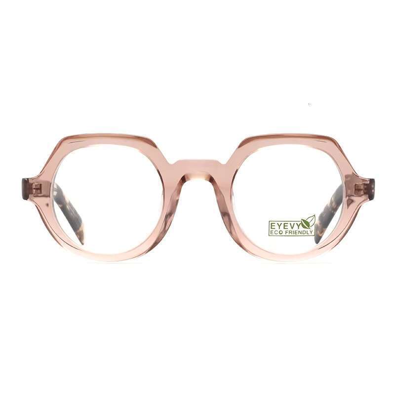 Newly arrived logo for both men and women, biodegradable circular sloping bio ecological acetate fiber optical frame