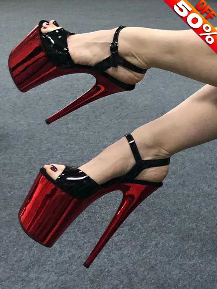 Sexy Fetish 8 Inches Dress Platform Sandals Peep Toe Pole Dance Shoes 20cm Women Stripper Models Show Nightclub Exotic Bride New W250514