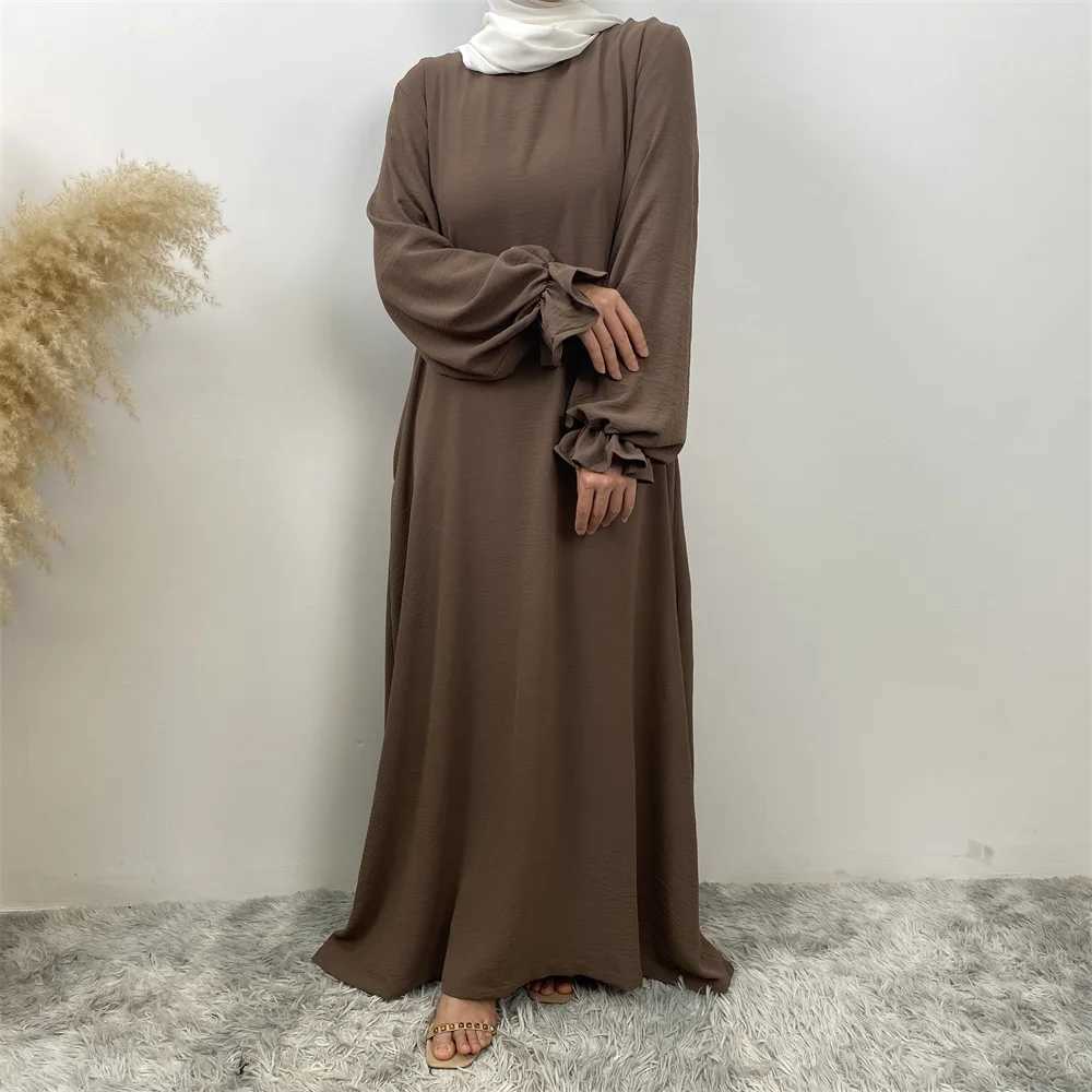 Muslim new fashion womens dress Turkey Arabia Dubai loose patchwork long-slved dress popular womens dress for Islamic women X250514