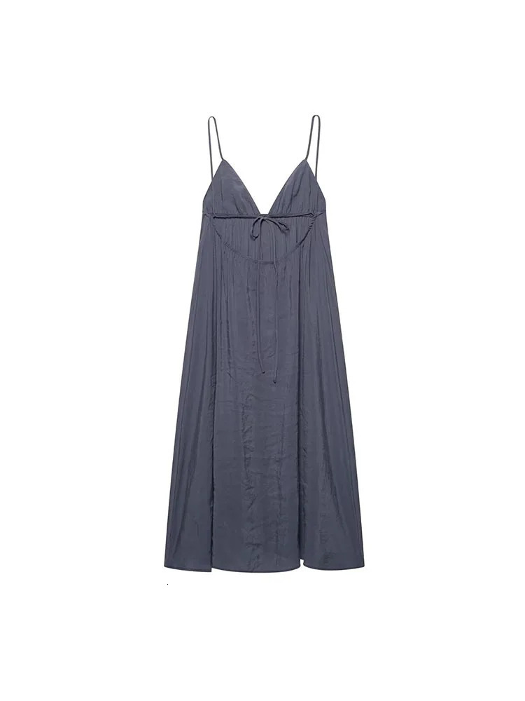 Women Summer MIDI Strap Dress Fashion Solid Strapless Sleeveless Female Elegant Street Dresses Clothing 250514