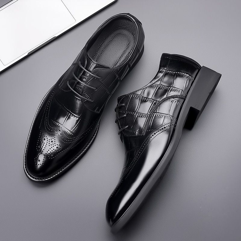 Men's new formal business first layer cowhide men's leather shoes