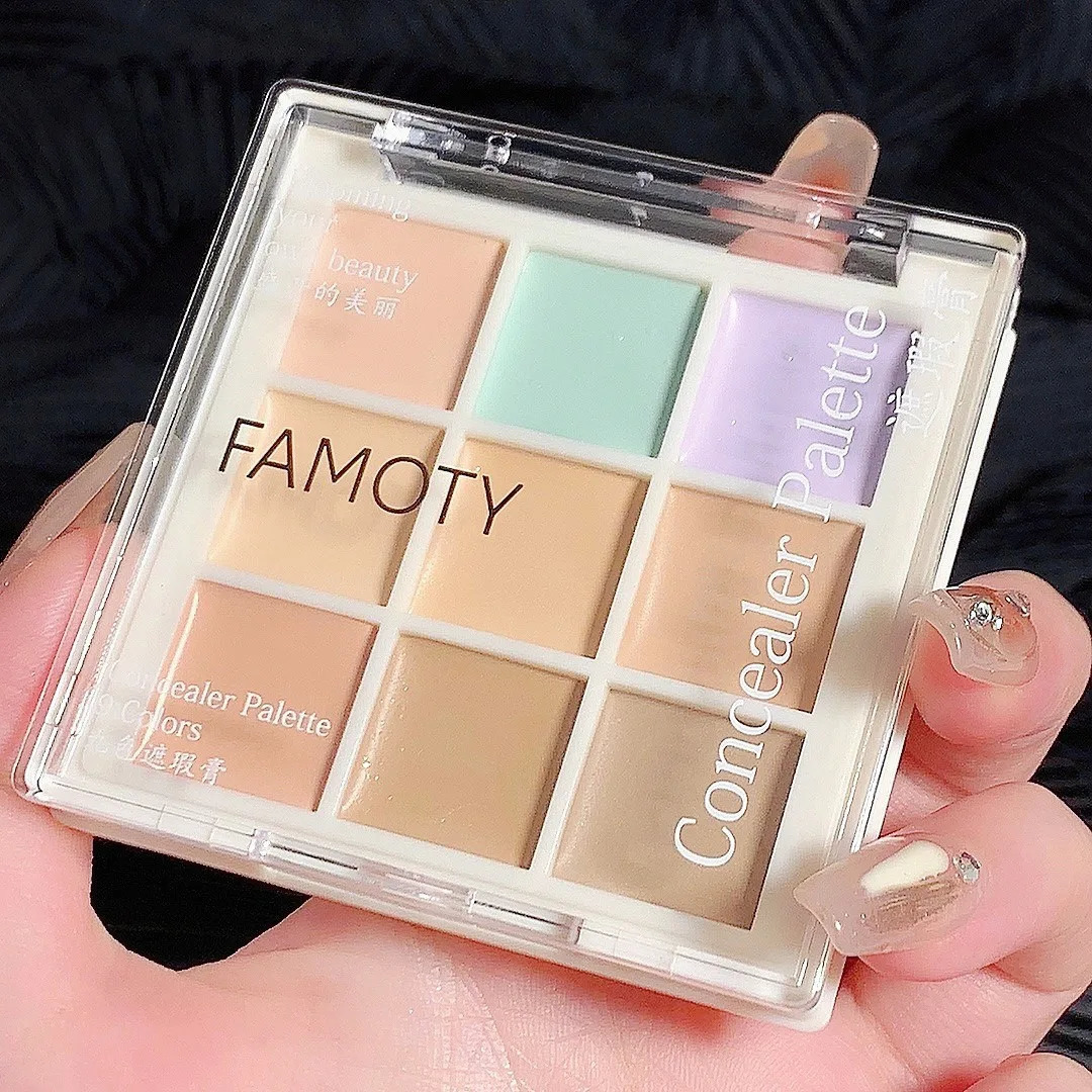 Nine-color concealer mask facial blemishes correct skin tone portable travel perfect for party makeup Christmas lady gift 250512