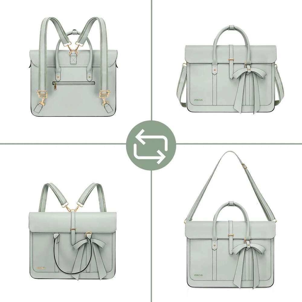 Laptop Women's Handbag 13 14 15 16 Inch PU Leather Tote Bag Casual School Travel Work Backpacks Notebook Shoulder Briefcase