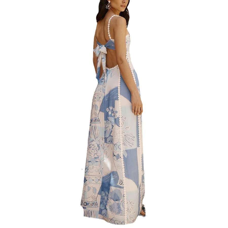 Women Clothes Dress Spring Summer New Suspender Printed INS Casual Vacation Loose Women S Dress KQ