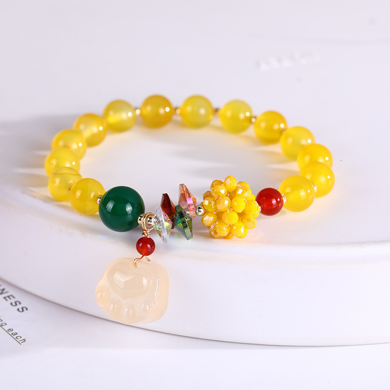 Agate stone crystal pendant bracelet, niche design, best friend girlfriend birthday gift, jewelry bracelet