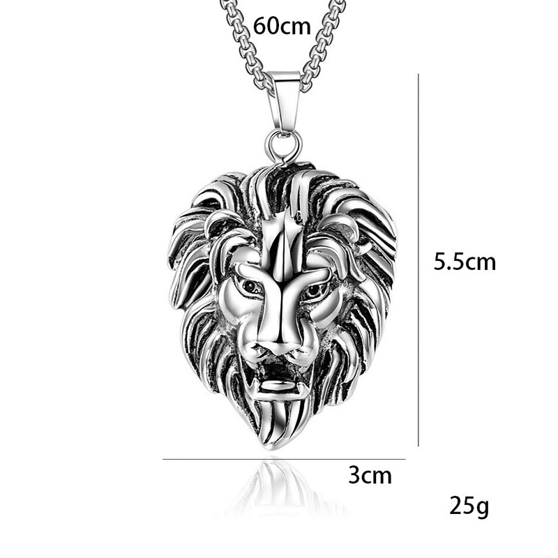 High quality lifestyle, hip-hop style, unisex fashion, personalized and cool, lion head necklace, collarbone chain