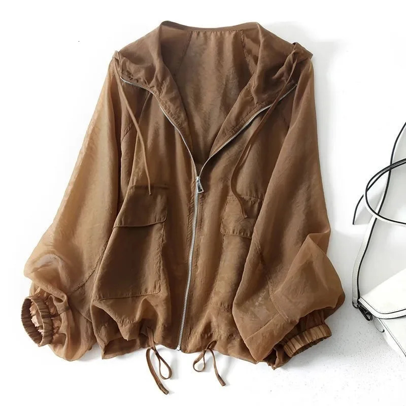 Thin Sunscreen Clothing Anti UV Loose Summer Long Sleeved Jacket Waterproof Quick Dry Womens Coat Outdoor Sports 2025 250513