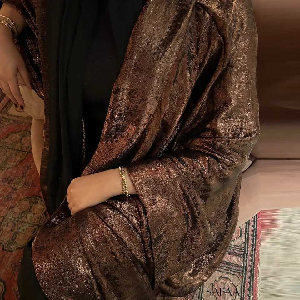 Dubai Luxury Shiny Satin Open Kimono Abaya 2025 Ramadan Muslim Kaftan Dress for Women Islam Clothing Robe Femme Musulmane X2505141