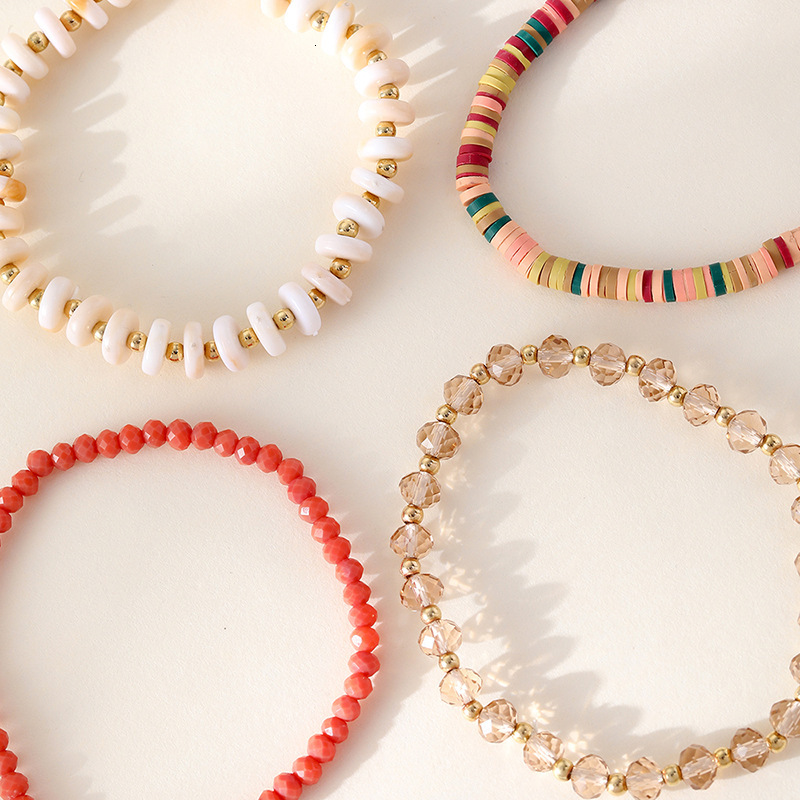 Soft Ceramic Crystal Bracelet Handmade Accessories for Girls, Easy to Match, Ethnic Style Fashion Bracelet, Small Gift