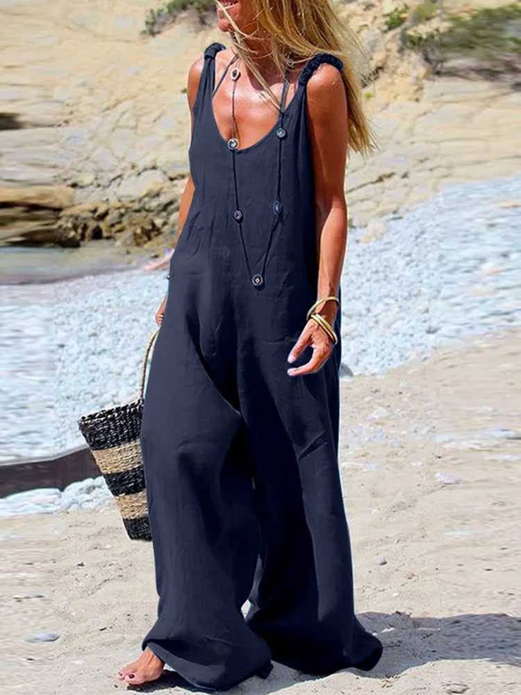 Womens Loose Sundress Summer Holiday Beachwear V Neck Sleeveless Baggy Long Maxi Party Dresses Oversized S-5XL JYFS-0227XJ250514