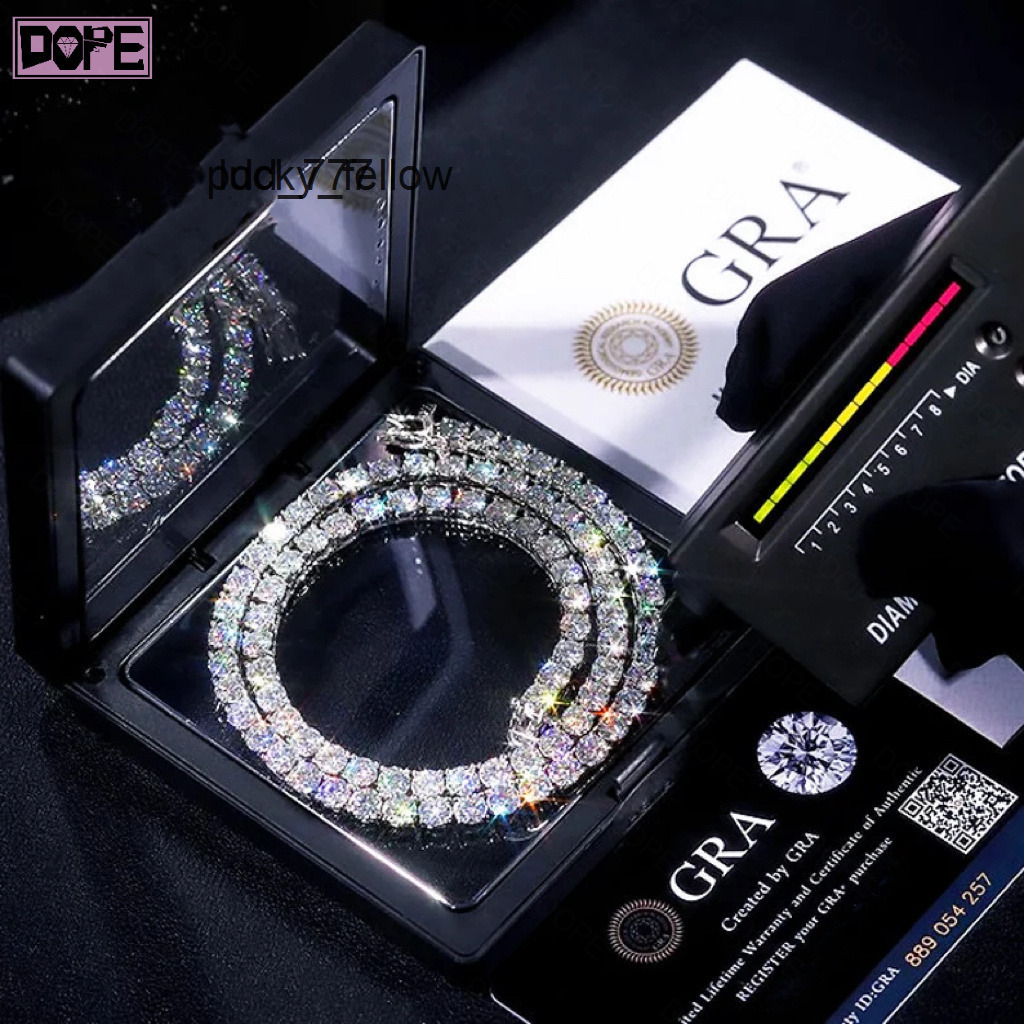 Hot Selling 3mm 4mm 5mm 6mm Tennis Necklace VVS Diamond Iced Out Hip Hop 925 Silver Moissanite Tennis Chain