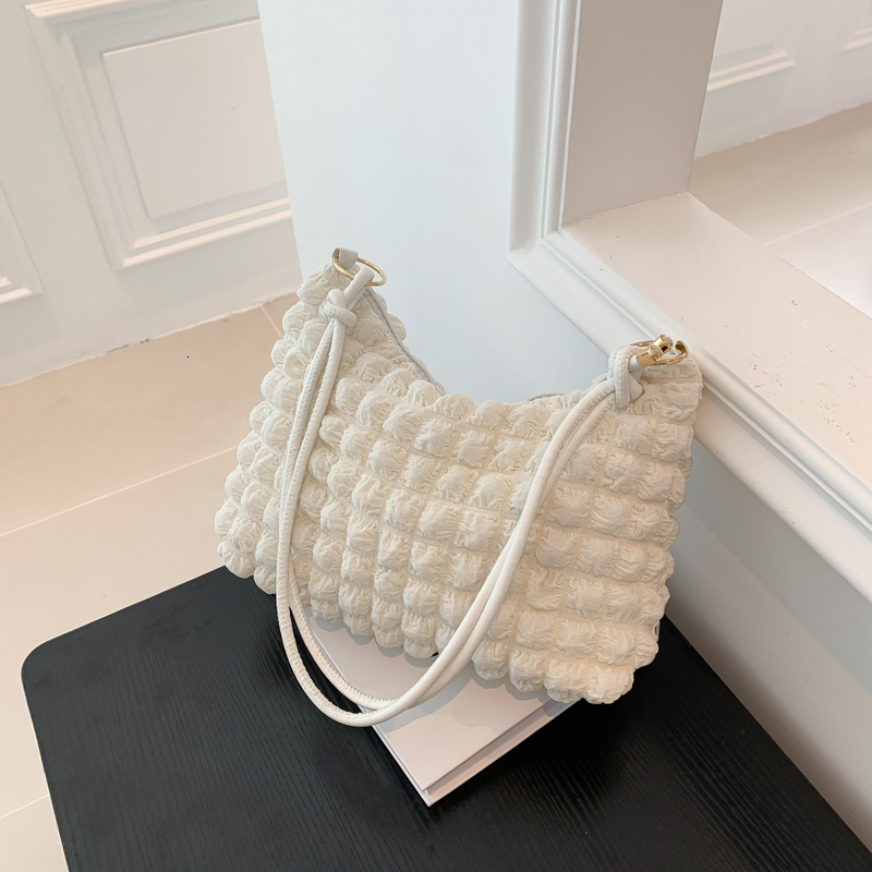 Free Delivery Designer Bag Minimalist Temperament Gentle Pleated Underarm Women's Spring/summer 2025 One Shoulder Crossbody Small Square Bag Luxu