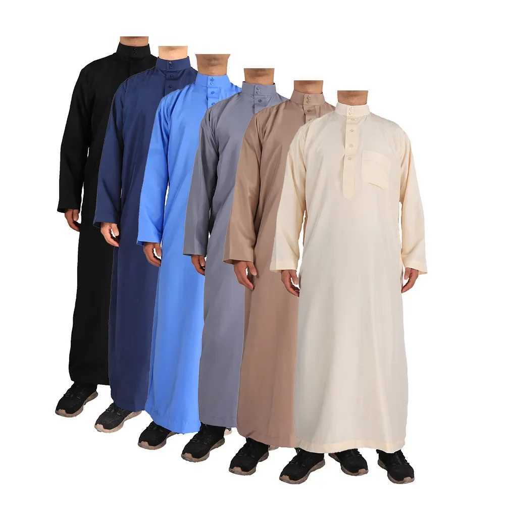 Eid Muslim Jubba Thobe Men Ramadan Embroidery Long Robe Kaftan Kimono Saudi Musulman Abaya Dubai Arab Turkey Islamic Clothing X250514
