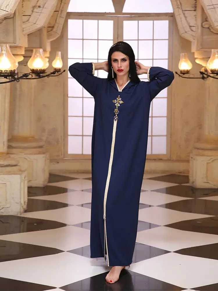 Ramadan Eid Blue Abaya Dubai Turkey Islam Hijab Muslim Dress Kaftan Robe Longue Femme Ka African Dresses For Women Caftan X250514