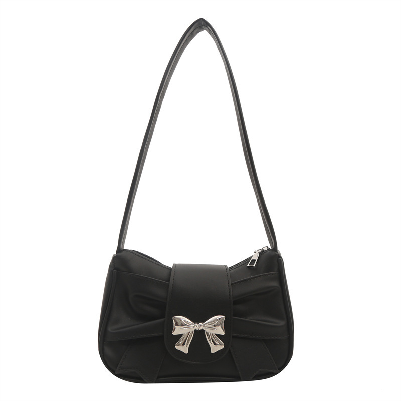 Free Delivery Designer Bag Korean Version Of Pleated Shoulder With Bow On Top Women's New Versatile Instagram Underarm For Spring And Summer 2025