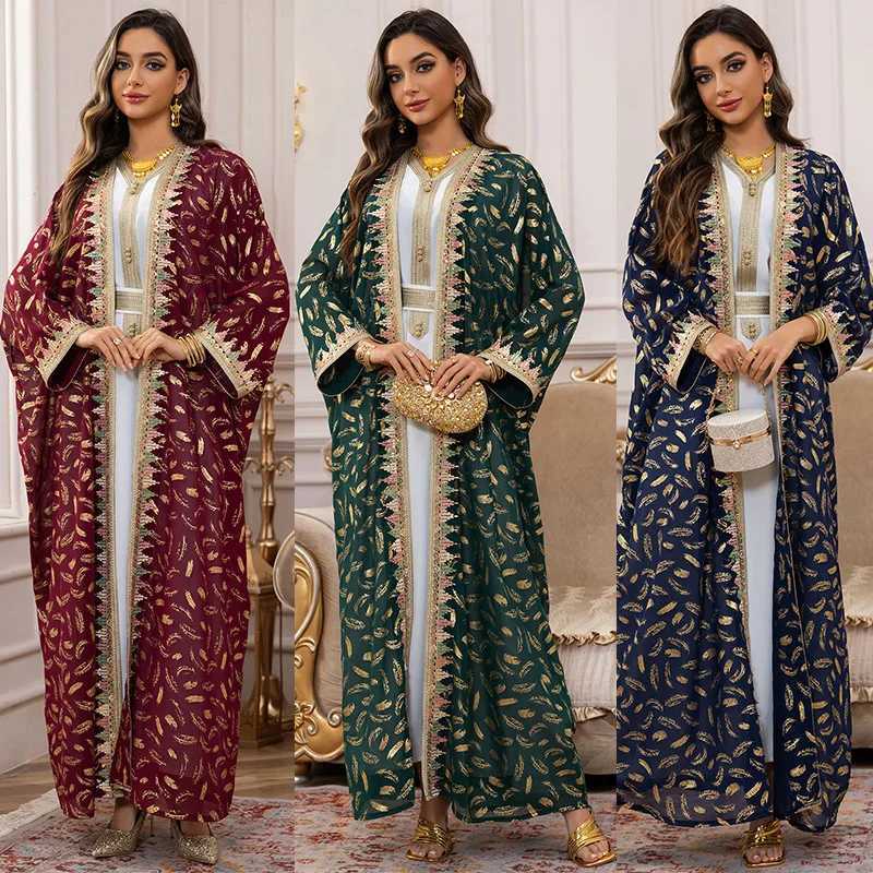 2PCS Muslim Women Dress Dubai Abaya Kaftan Turkey Embroidery Jalabiya African Party Gown Arab Robe Islam Clothing Ka Caftan X250514