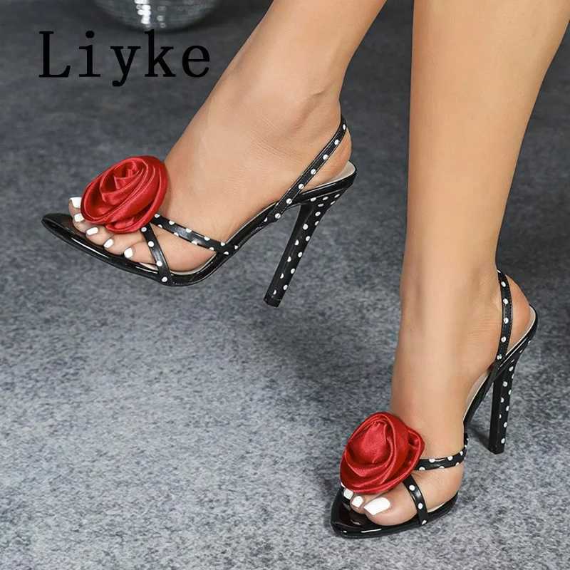 Similar Sexy Slip On Back Strap Sandals Ladies Rose Flowers Narrow Band Open Toe Gladiator High Heels Summer Shoes Women Size 43 W250514