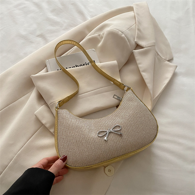 Casual Bow Decoration Women's 2025 Spring/summer New French New Free Delivery Luxury Bag Designer Bag Fashion Texture Style Armpit Shoulder Bag