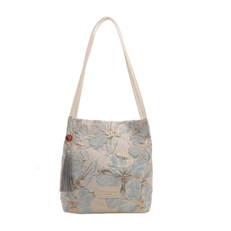 Free Delivery Designer Bag Chinese Style Embroidered Satin Hand 2025 New Summer Niche Design One Shoulder Hand Held Crossbody Bucket Luxury Bag