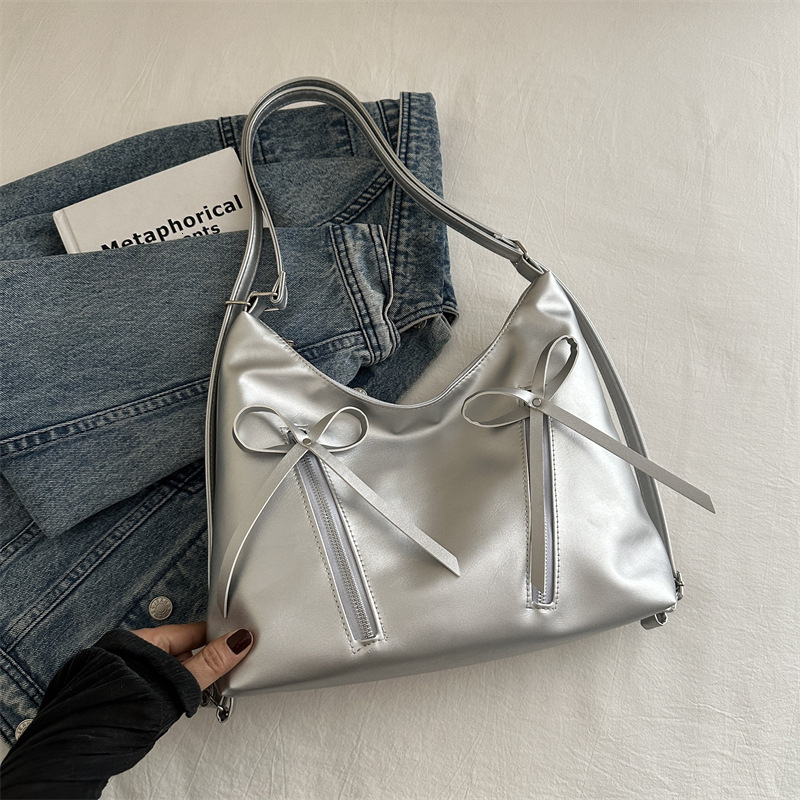 Free Delivery Designer Bag Bow Fashion Gentle One Shoulder Women's Small And Popular Korean Edition Underarm For Women 2025 Spring/summer Tote Ba