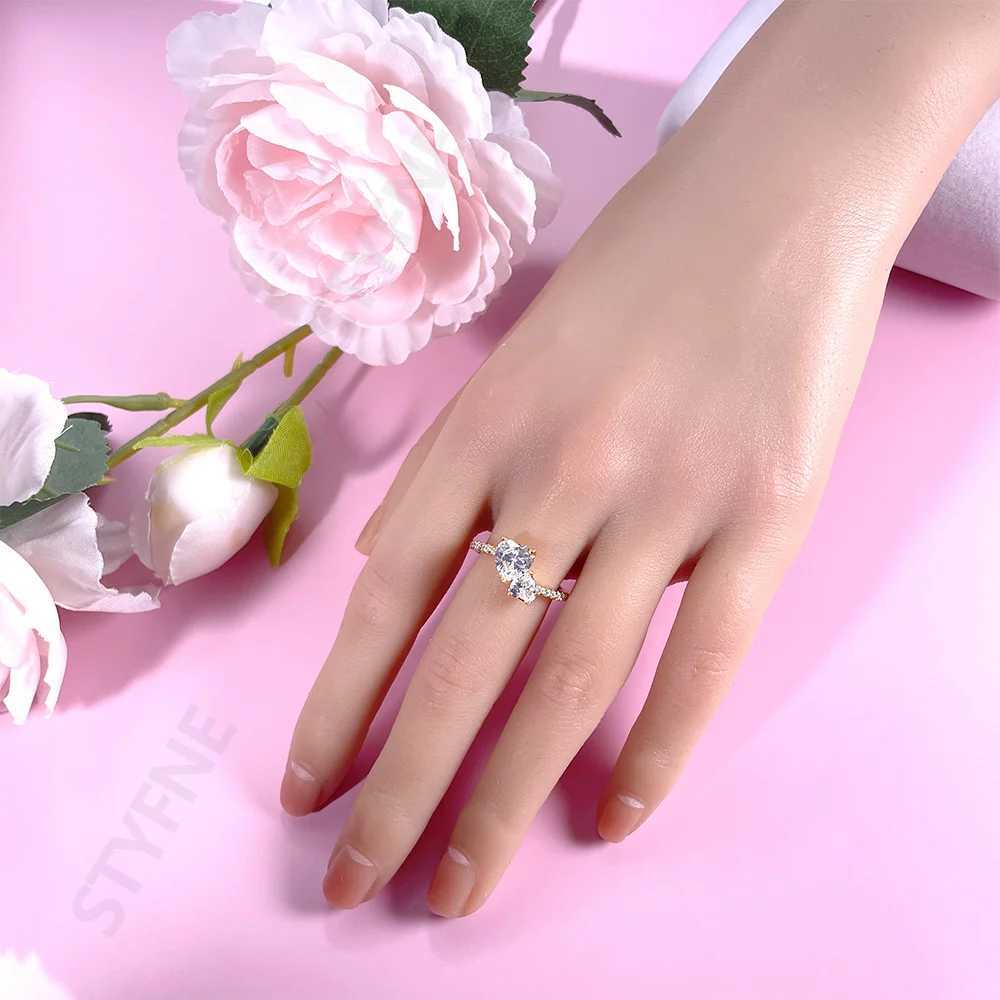 Women 925 Sterling Silver Eternal white Heart-Connected Rings Jewelry Anniversary Birtay Fashion Gifts for Mother Wife GirlsXJ250514